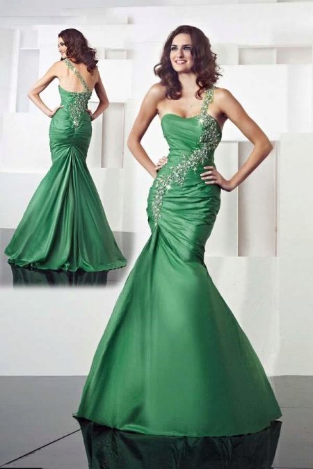 Свадебное платье русалка зеленого цвета
