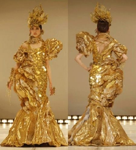 Золотое свадебное платье