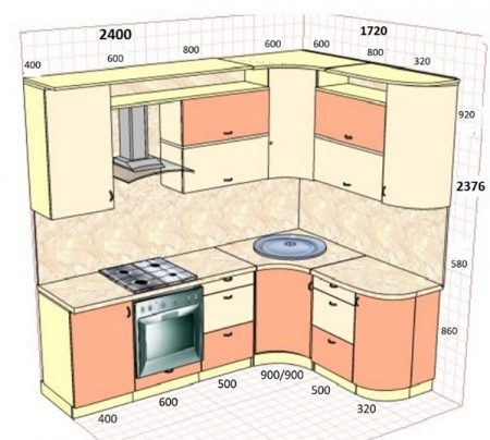 Угловая Кухня С Маленьким Углом Фото