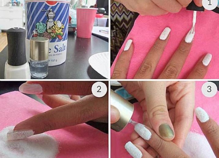 Как сыпать песочек на ногти