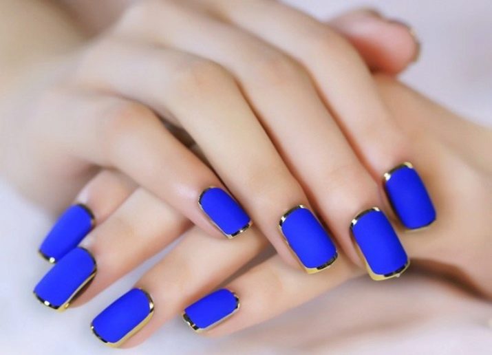Синие Ногти С Цветами Фото