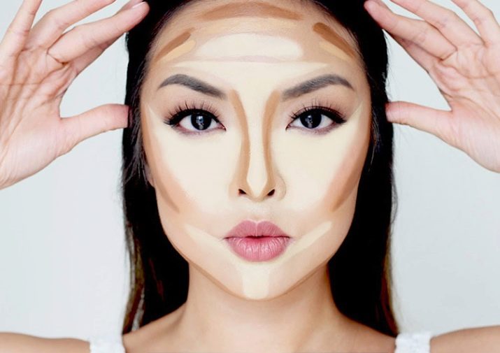 Азиатское лицо с помощью макияжа