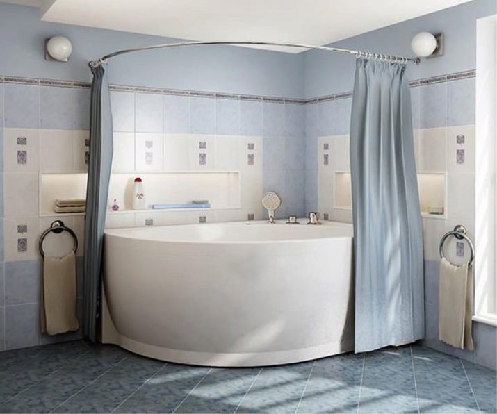 Ванная комната с полками из гипсокартона